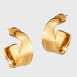 14K Gold Plated Minimalist Hoop Earrings